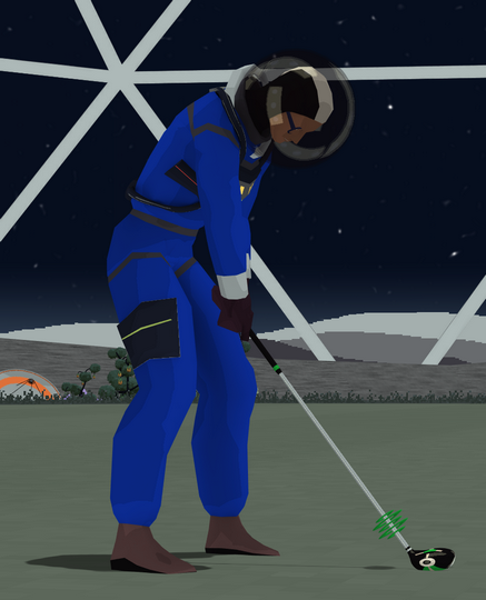 Astronaut in a blue flight suit